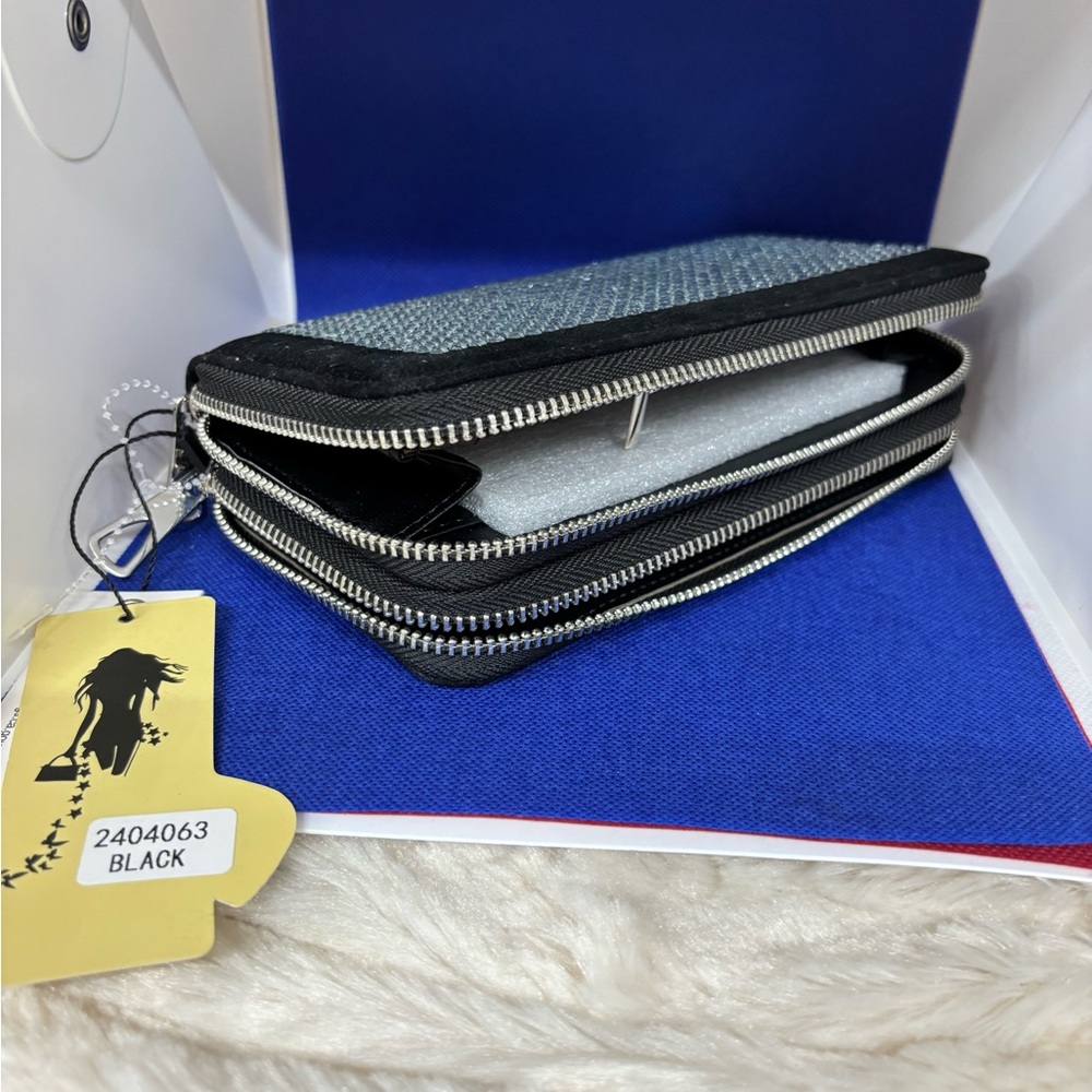 Black and Silver Zip Wallet